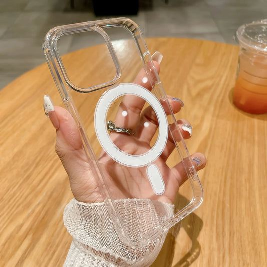 Transparent Magnetic Case For iPhone 15 14 13 Pro Max For Magsafe Clear Wireless Charging Phone Cases Beauty Fashion