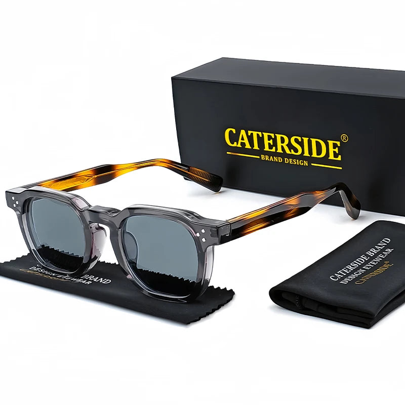 CATERSIDE Fashion Men Sunglasses Small Frame Square Personalized Design Sun Glasses Women Travel Party Business Festival Gift Beauty World Shop