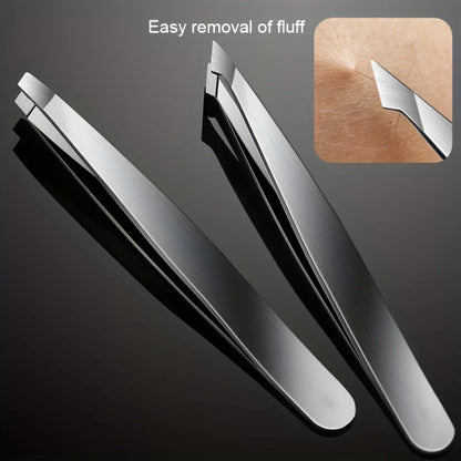 Ouriner Eyebrow Tweezers Set 4 Pcs Stainless Steel Eyebrow Forceps Professional Beauty Tool Set For Facial Hair Inward Growing Beauty Fashion