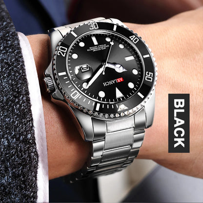 Business Stainless Steel Watch 40mm Classic Red Blue Circle Diving Series Magnifying Glass Calendar Quartz Watches montre homme Beauty World Shop