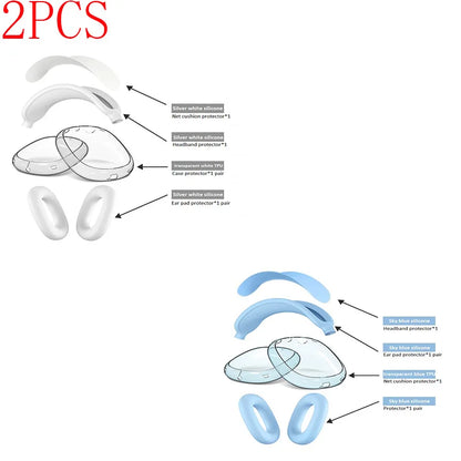 Headphones Ear Pads Scratch Resistant Hearing Aid Case Transparent TPU Three Piece Set for Airpods Max Case Accessories EJBHT07