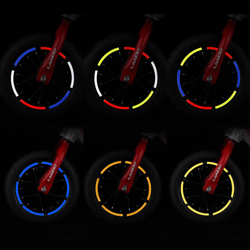 Reflective Tire Sticker Safety Sticker Color Kids Balance Bike Reflective Sticker Wheel Decal Bike Accessories Beauty World Shop