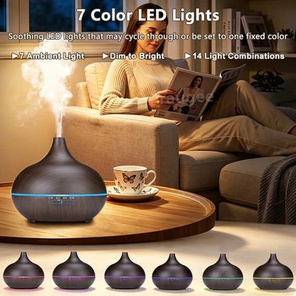 Air Aroma Humidifier Woodgrain Ultrasonic USB Humidifier Essential Oil Diffuser Home Fragrance Air Purifier with Night Light Beauty World Shop