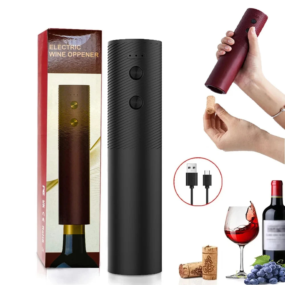 Electric Wine Bottle Opener Automatic Red Wine Corkscrew Rechargeable Wine Opener One-click Button Wine Tools Kitchen Products Beauty World Shop