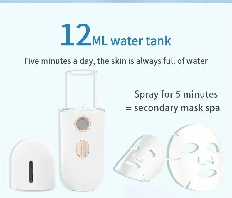 Mini Portable Humidifier Nano Mister Facial Steamer Device Beauty Spray Hydrating Apparatus Cold Spray Apparatus Rechargeable Beauty World Shop