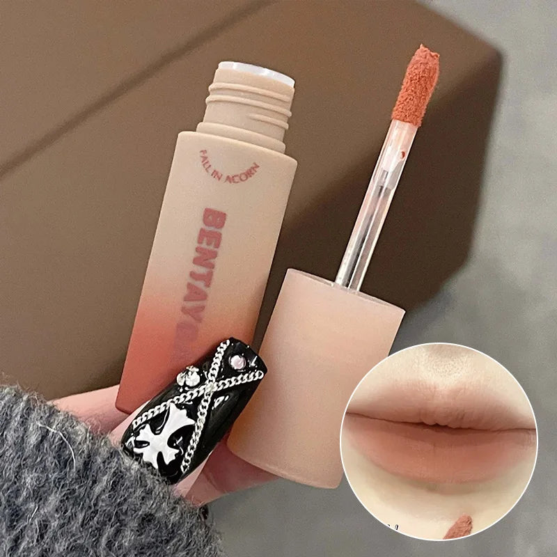 BENTAYGA Autumn Velvet Lip Mud — Matte Finish, Skin-Tone Enhancing Lip Tint, Versatile Nude Makeup, Budget-Friendly for Students Beauty Trend Shop