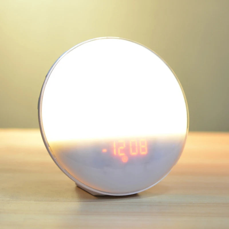 Wake Up Light Alarm Clock with Sunrise/Sunset Simulation Dual Alarms FM Radio Nightlight 7 Colors Natural Sounds Snooze Beauty World Shop