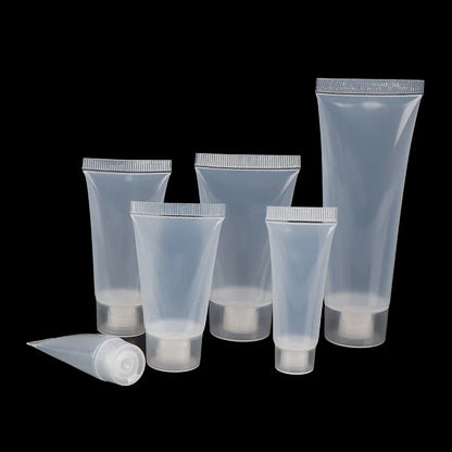 5pcs Squeeze Lotion Container Refillable Bottle Travel Pack Empty Matte Clear Tube Cosmetic Cream Lotion Shampoo Bath Beauty Trend Shop