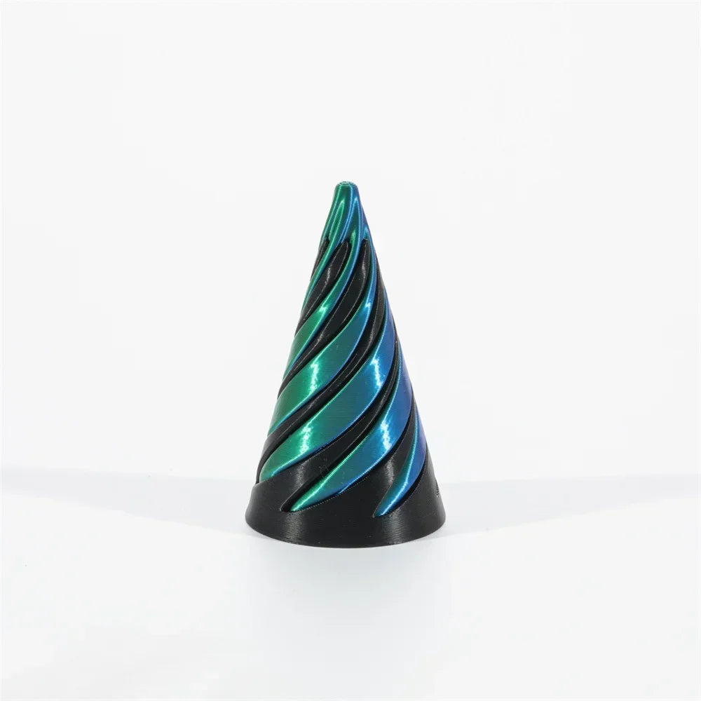 3D Printed Spiral Cone Toy Impossible Pyramid Passthrough Sculpture Pass Through Pyramid Toy Mini Vortex Thread Illusion Beauty World Shop