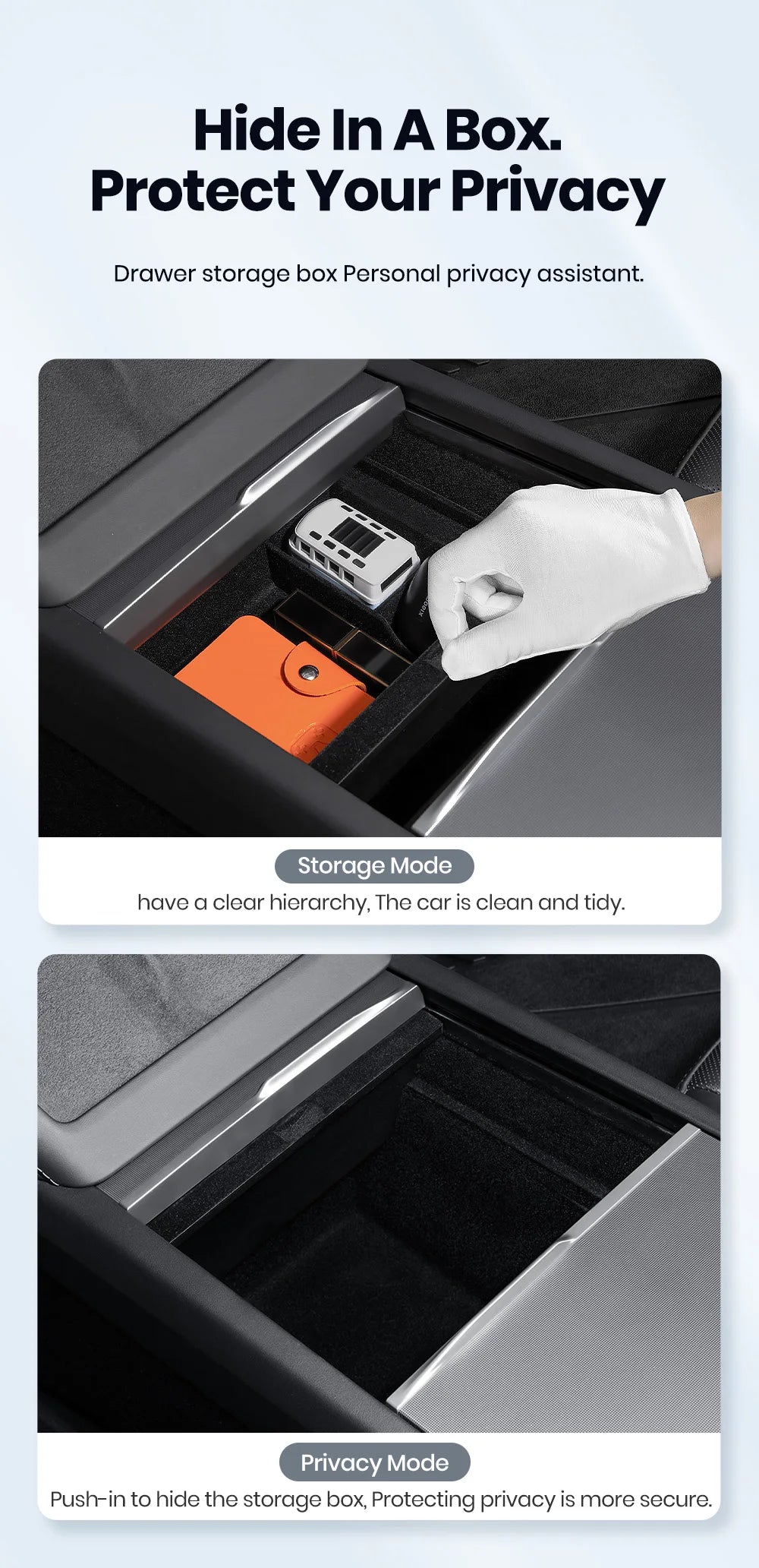 YZ For Tesla Model 3 Highland 2024 Model Y Juniper 2025 Storage Box Center Armrest Hidden Box Cup Holder Organizer Accessories Beauty World Shop