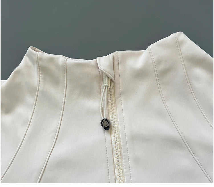 Quick Dry Stand Up Collar Fitness Jacket For Women Slim-Fit Zipper Yoga Wear Long Sleeve Breathable Running Sports Cycling Top Beauty World Shop