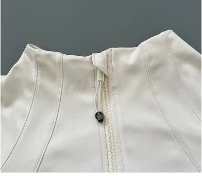 Quick Dry Stand Up Collar Fitness Jacket For Women Slim-Fit Zipper Yoga Wear Long Sleeve Breathable Running Sports Cycling Top Beauty World Shop