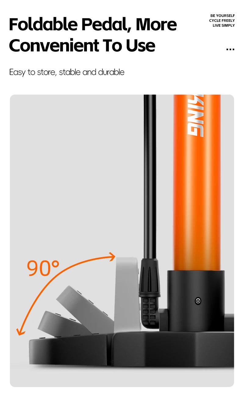 WEST BIKING 160PSI Bike Pump With Gauge Portable Stainless Steel Bike Pump Schrader Presta Valve Inflator Bike Accessories Beauty World Shop