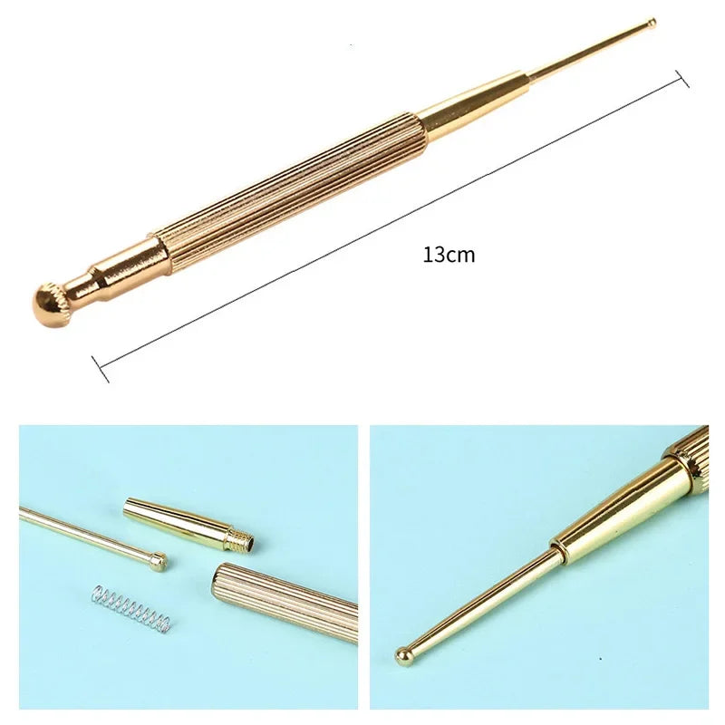 Pure Copper Acupressure Pen Elastic Ear Acupoint Massage Stick Improve Eyesight Acupuncture Point Massager Relax Body Beauty World Shop