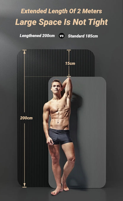 Two-Piece Set High Quality Extra Sport Thick Nbr Non-Slip Yoga Mats For Fitness Pilates Gym Home Tasteless Spor Universal Men Beauty World Shop