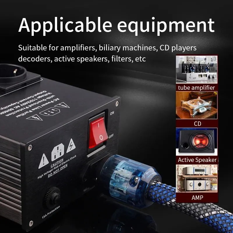 YYAUDIO Power Cable HiFi OCC Audio Cable EU/US Vseries Connecter Amplificateur, Filtre 1m 1.5m Beauty World Shop