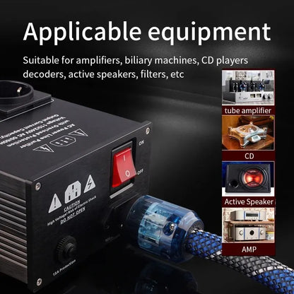 YYAUDIO Power Cable HiFi OCC Audio Cable EU/US Vseries Connecter Amplificateur, Filtre 1m 1.5m Beauty World Shop