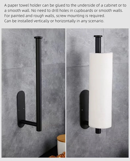 Kitchen Paper Towel Holder Adhesive Tissue Hanger Toilet Roll Paper Dispenser Cabinet Storage Napkin Rack Bathroom Accessories Beauty World Shop