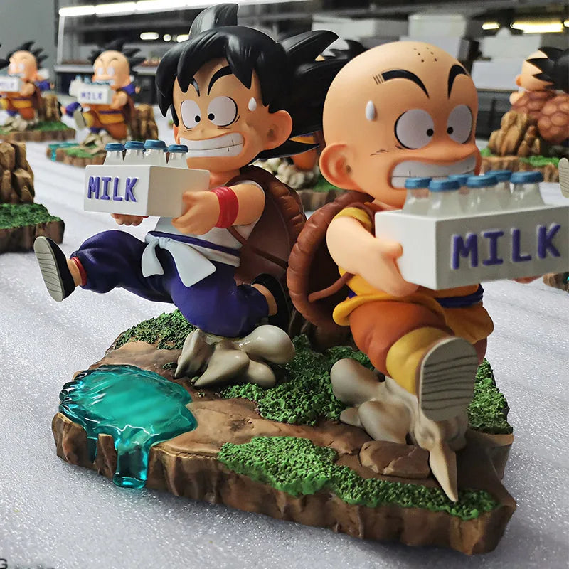 15CM Dragon Ball Anime Figure Son Goku and Krillin Milk Delivery Model Action Figures Periphery Doll PVC Model Gifts Toys Beauty World Shop