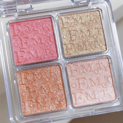 4 Color Face Highlighter Palette Illuminator Palette Natural Glow Waterproof Glitter Shimmer Baked Powder Highlighter Makeup Beauty World Shop