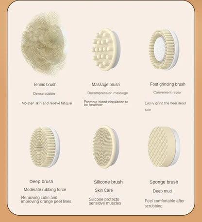 Electric Bath Brushes Bath and Body Works Silicone Body Scrubber Waterproof IPX7 Scrubber Brushes Back Long Handle Back Brushes