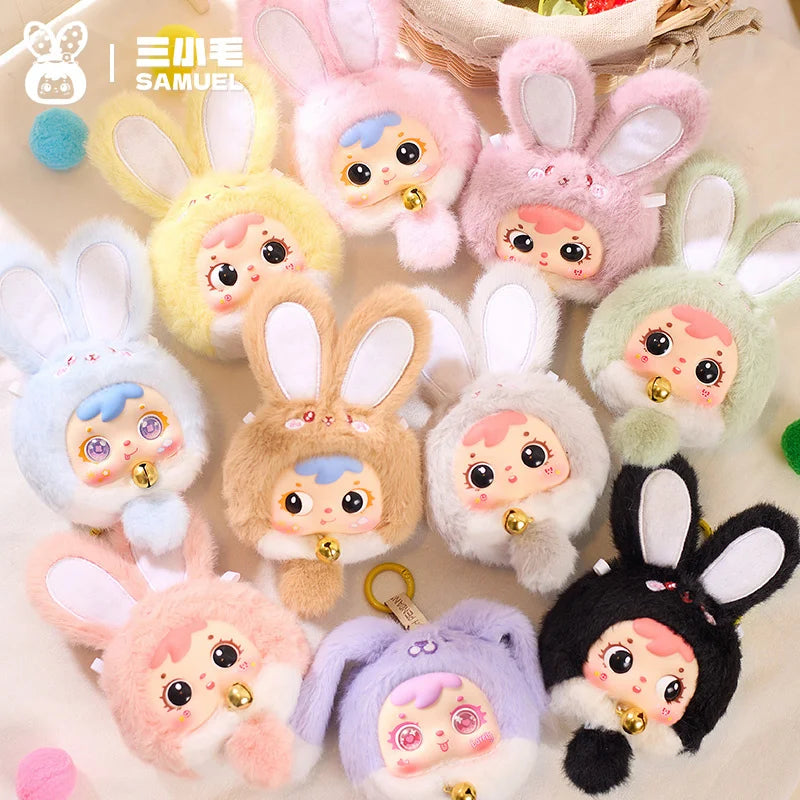 Samuel Mini Wealth Rabbit Blind Box Series Plush Toys Kawaii Backpack Doll Pendant Desktop Ornament Mystery Box Peripheral Gifts Beauty World Shop