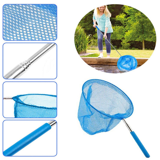 2023 New Telescopic Swimming Pool Net Rake Clear Cleaner Scoop Leaf Stainless Steel Skimmer Mesh Frame Kids Outdoor Fish Nett Beauty World Shop