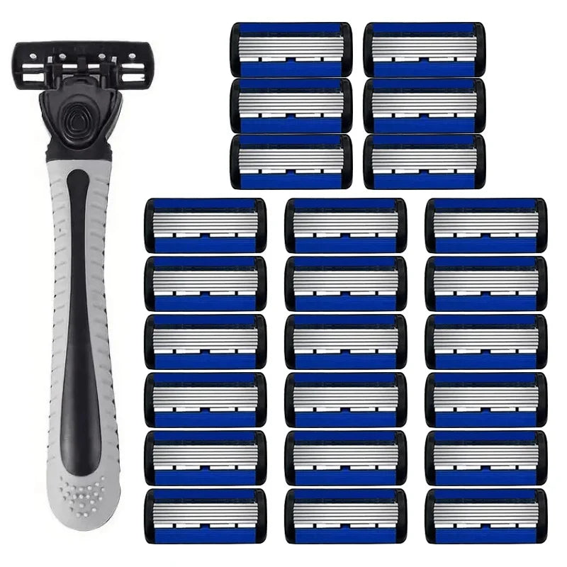 Razor Classic 6 Layer Safety Razor for Mens Shaving&Womens Hair Removal Shaving Blades Manual Shaver Beauty World Shop