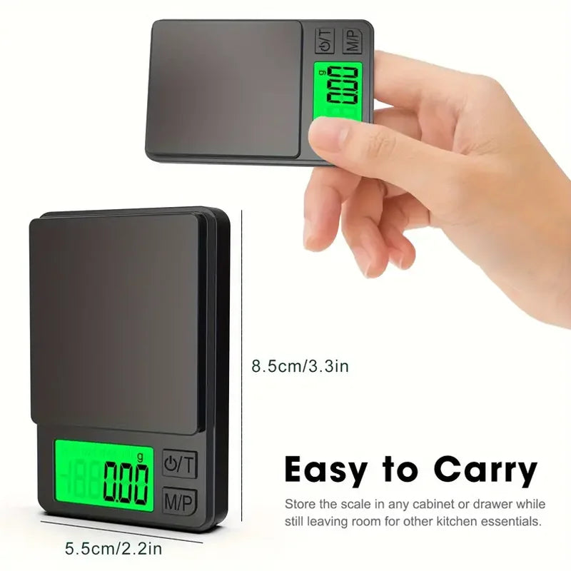 Precision Pocket Scale 1000g X 0.1g - Digital Gram, Food, Jewelry, Ounces/Grains Scale with Backlit LCD - Mini Scale for Travel Beauty World Shop