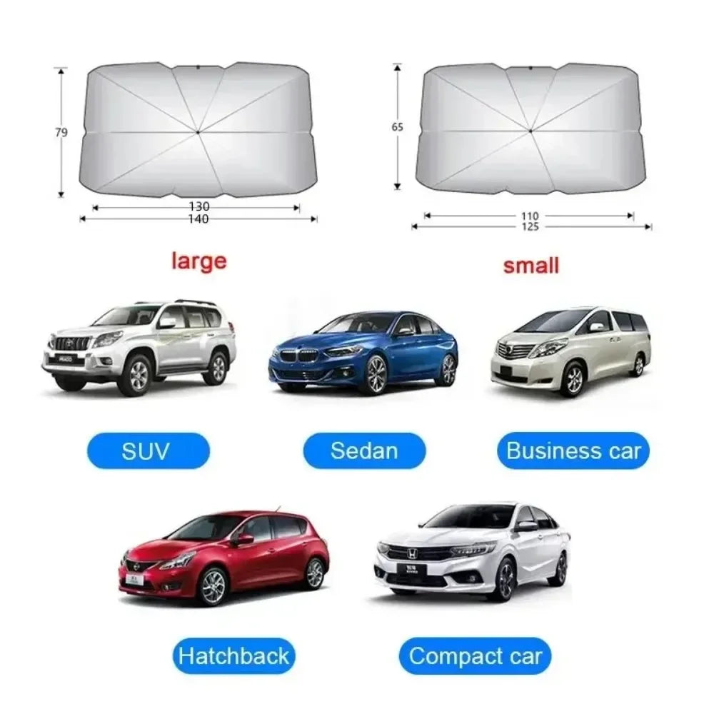 Car Sunshade Umbrella For Auto Shading Car Sun Shade Protector Parasol Summer Sun Interior Windshield Protection Curtain Beauty World Shop