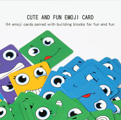 Kids Emotions Expression Game Wooden Cube Face Changing Board Cartoon Puzzle Toy Montessori Thinking Challenge Games Beauty Fashion
