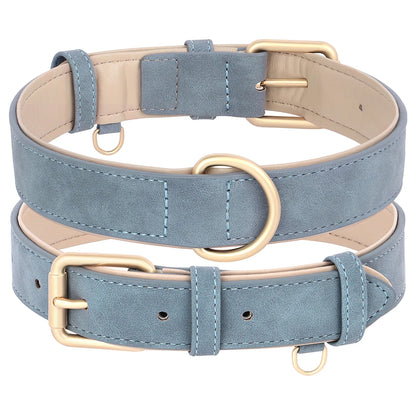 Soft Padded Dog Collar Leash Set PU Leather Pet Dog Collars Necklace With Walking Lead Rope Adjustable For Small Medium Dogs Pug Beauty World Shop