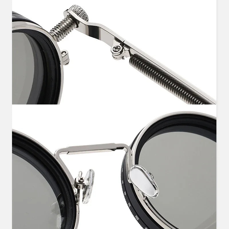 Polarized Round Sunglasses Men ND9 Adjustable Dimming Sun Glasses Women Retro Punk Fishing Eyeglasses Outdoor Shades UV400 Beauty World Shop