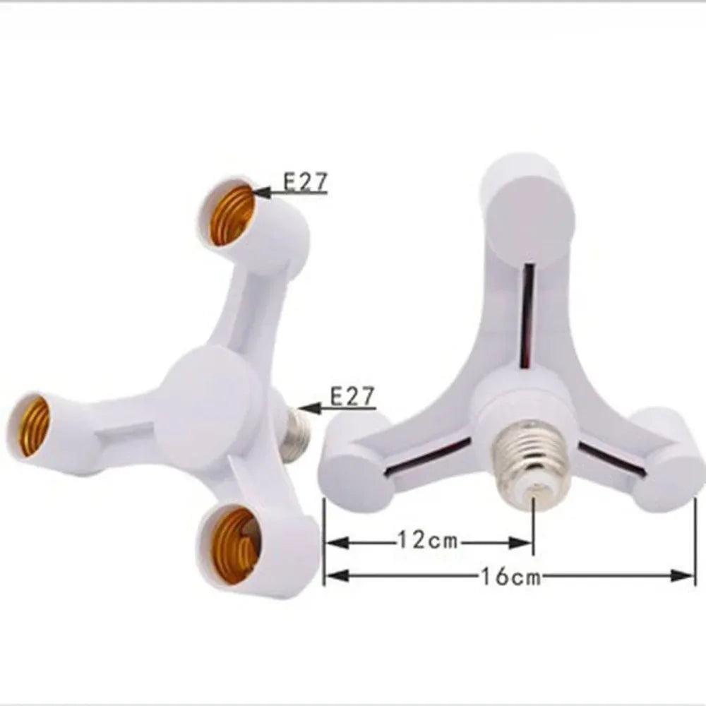 3In1 E27 to E27 extended LED bulb socket splitter adapter bracket, suitable for photography studios, kitchens, restaurants Beauty Trend Shop