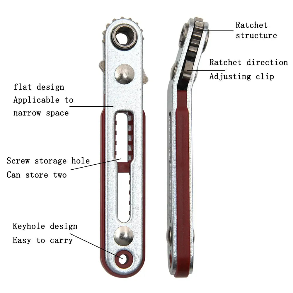 Multifunctional Bidirectional Forward and Reverse Ratchet Screwdriver Elbow Flat Head Wrench Cross Screwdriver Slotted Tool Beauty World Shop