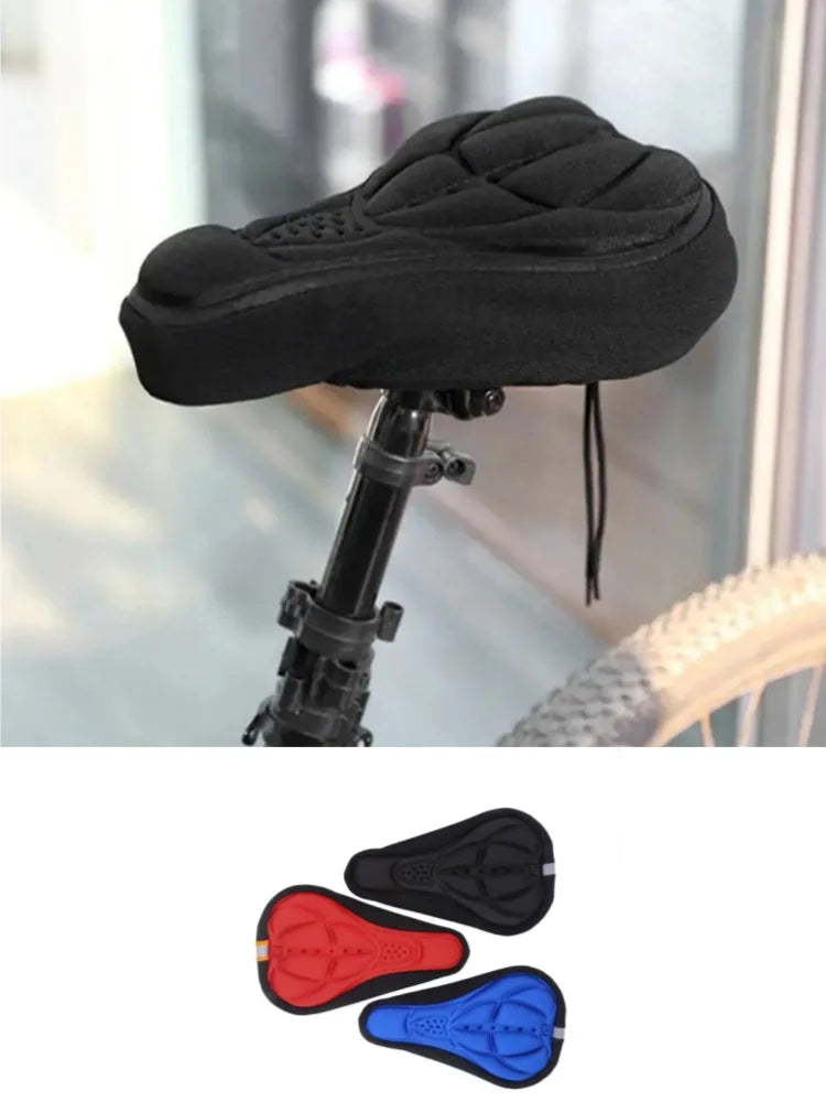 Soft 3D Padded Cycling Bicycle MTB Bike Saddle Seat Cover Cushion Sponge Foam Comfortable Saddles Mat Bicycle Accessory Beauty World Shop