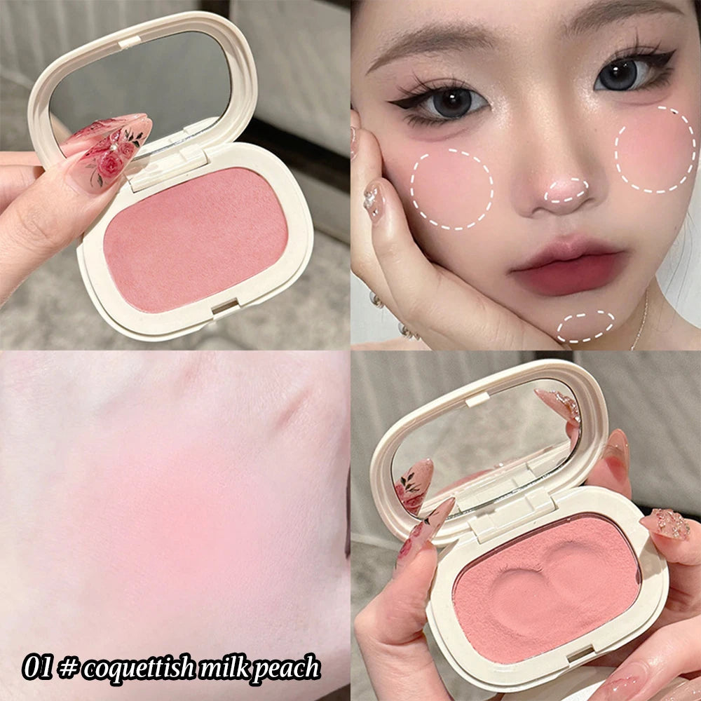 Single Color Blush Silky Texture High Color Rendering No Powder Feeling Low Saturation Long-lasting Natural Matte Blush Cream Beauty World Shop