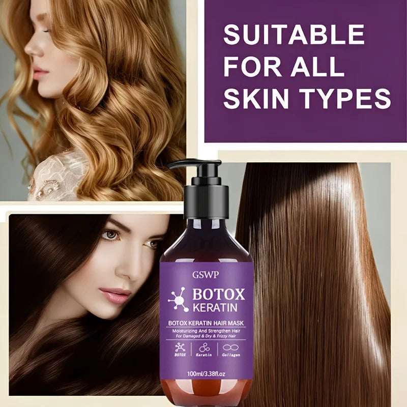 GSWP Botox Keratin Hair Mask, moisturizes and strengthens damaged hair, reduces frizz, split ends and tangles.100ml/200ml Beauty World Shop