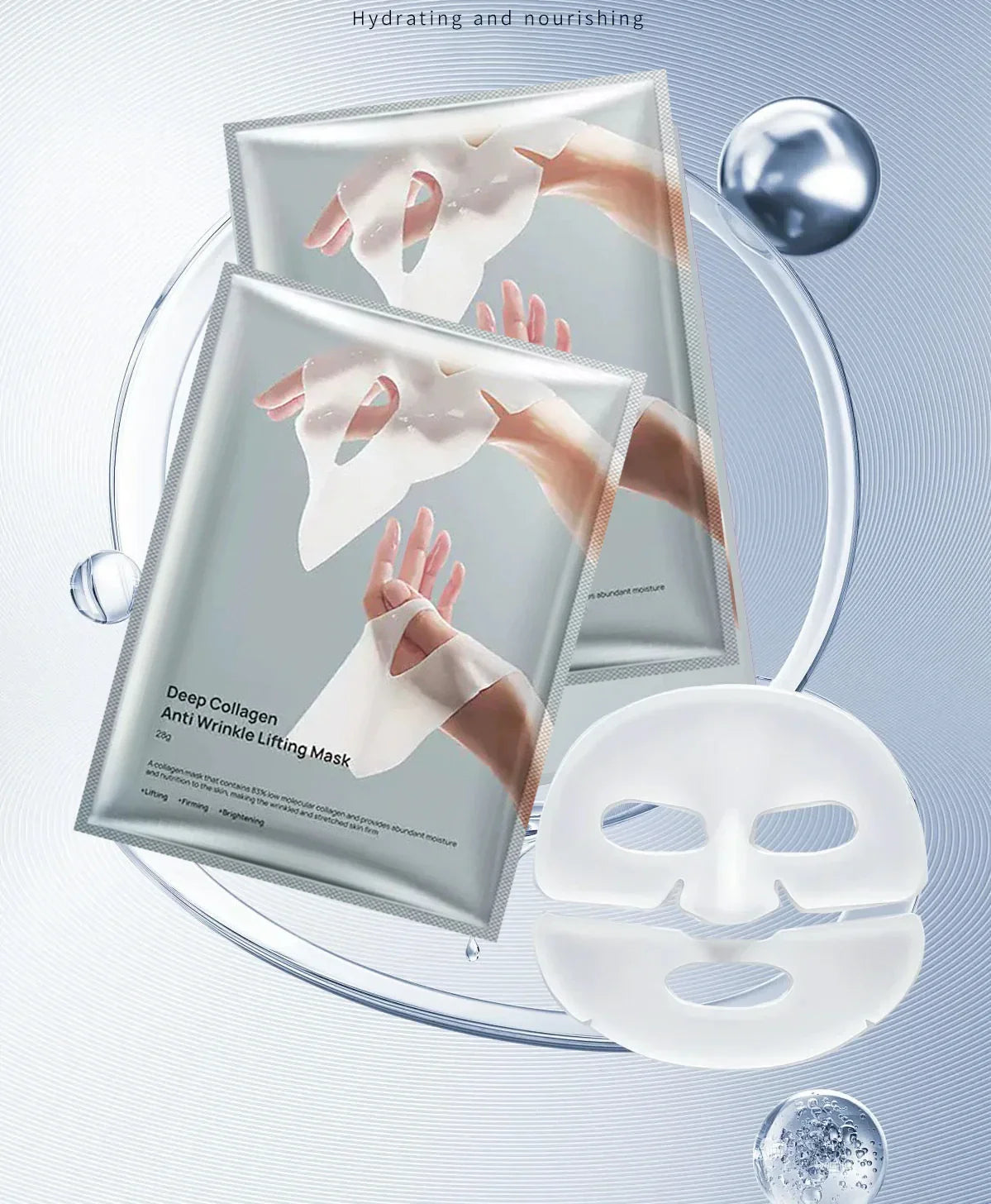 Deep Collagen Anti Wrinkle Lifting Mask Collagen Face Mask Overnight, Deep Collagen Mask for Lifting Firming Moisturizing(5Pack) Beauty Trend Shop