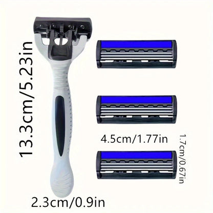 NEW Shaver Men Razor Shaving 3 Layer Stainless Blade Shaver Reusable Safety Razor Hair Removal Shaver Imported Blade Multi Tool Beauty World Shop