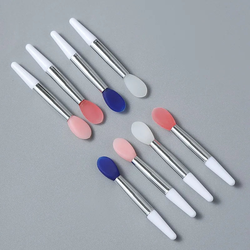 10pcs silicone lip brush mini lip mask brush portable lipstick makeup brush transparent applicator eye black stick makeup tool Beauty World Shop