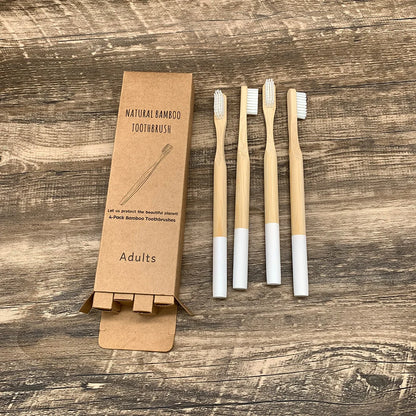 10pcs Round Handle Adult & Children Natural Eco Friendly Travel Tooth Teeth Brush Bamboo Toothbrush With Medium Hard Bristlesth Beauty World Shop