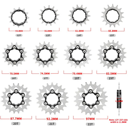 MUQZI Single Speed Cassette Cog 12T 13T 14T 15T 16T 17T 18T 19T 20T 21T 22T Bike Cassette Conversion Kit Beauty World Shop