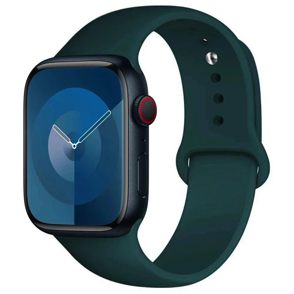 Silicone Band For Apple Watch strap 44mm 45mm 40mm 41mm 42-38mm 45 mm sport bracelet iwatch series 8 7 6 5 4 3 SE 9 Ultra 2 49mm Beauty World Shop