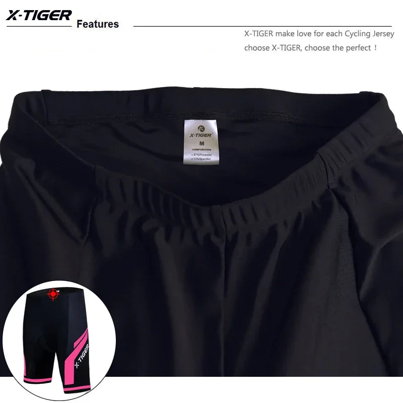 X-TIGER Women Cycling Shorts 5D Gel Padded Shockproof MTB Mountian Bicycle Shorts Road Racing Bike Shorts Summer Outfit Clothing Beauty World Shop