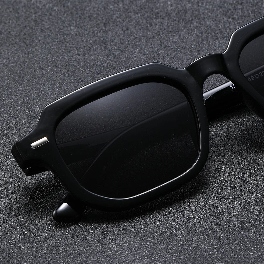 1Pc Men's Fashion Glasses New Trendy Square Frame Retro Rivet Y2K Music Festival Cool Street Style Decoration Suitable for Daily Beauty World Shop