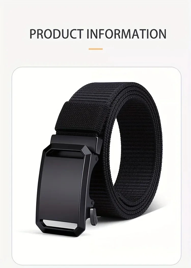 New Automatic Buckle Belt, Canvas Tactical Workwear Casual Outdoor Military Training Pants Belt For Men Beauty World Shop