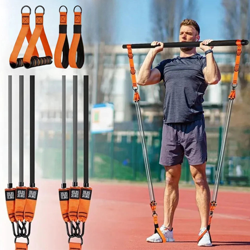 Pilates Bar Kit W/ Resistance Bands Multifunctional Pilates Bar Portable Yoga Pilates Stick Home Gym Strength Training Equipment Beauty World Shop