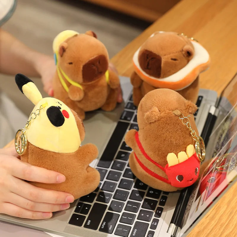Capybara Plush Toy Pendant Keychain Capibara Cosplay Pokemon Pikachu Disney Stitch Sanrio Kuromi Plushies Stuffed Bag Decor Gift Beauty World Shop