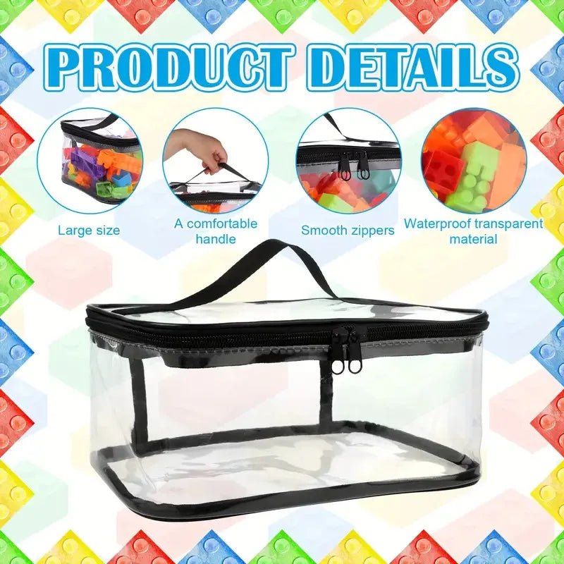 Transparent Mesh Zipper Toy Storage Bag - Large Capacity Puzzle and Block Organizer, Ideal for Toy and Building Block Storage So Beauty World Shop